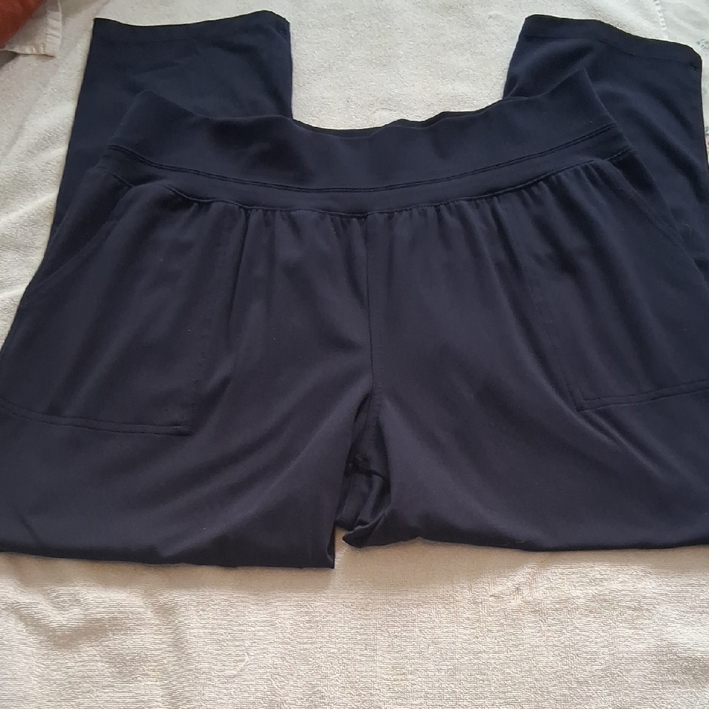 STYLUS Navy Wide-Leg Track Pants with Pockets